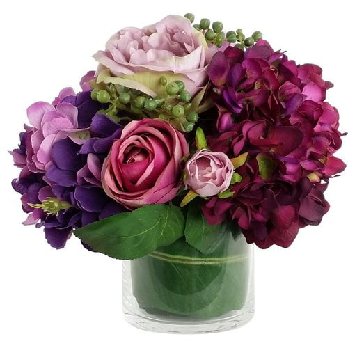 RG Style Silk Mixed in Decorative Vase Artificial Floral Arrangement RG Style Silk Mixed in Decorative Vase Artificial Floral Arrangement